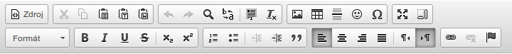 WYSIWYG editor - panel tlačítek